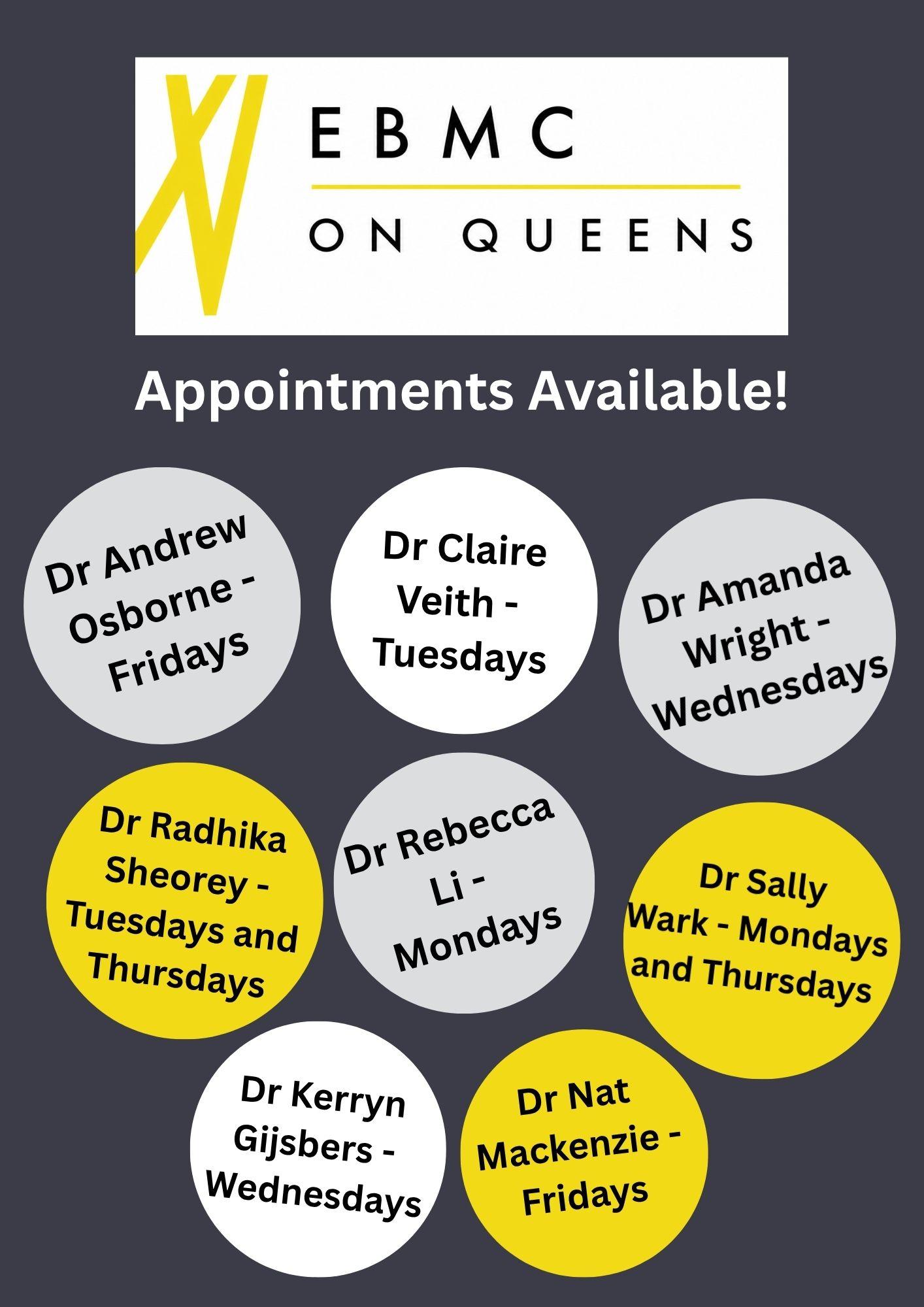 Appointments Available
